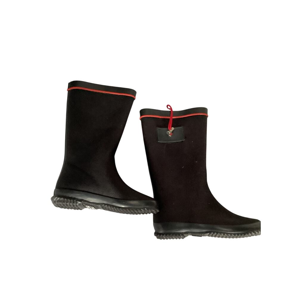 Henry Ferrera K-Oxford Girls Black Slip On Rain Boots